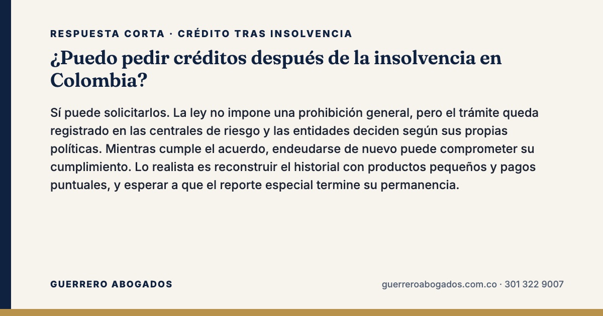 créditos después de la insolvencia – respuesta corta