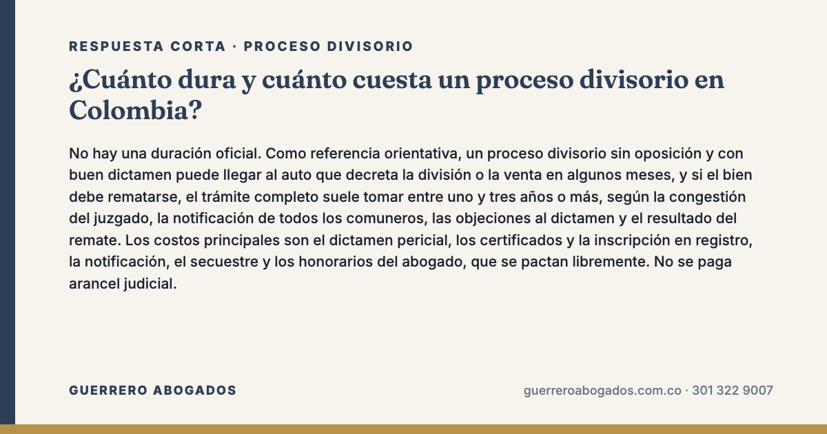 cuánto dura un proceso divisorio – respuesta corta
